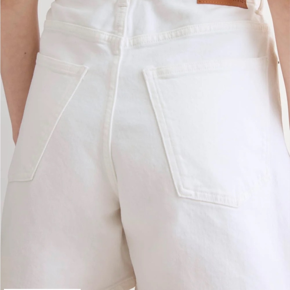 Everlane The A-Line Denim Short | White - Picture 3 of 8